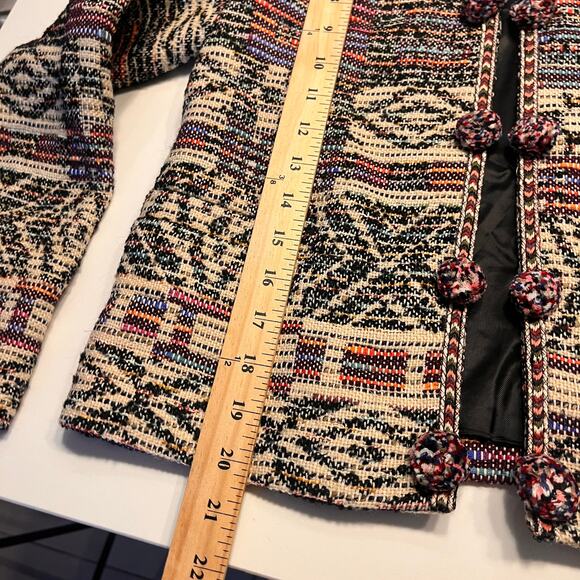 NWT Zara Multicolor Round Collar Jacquard Cropped Jacket Size XS - Picture 10 of 11
